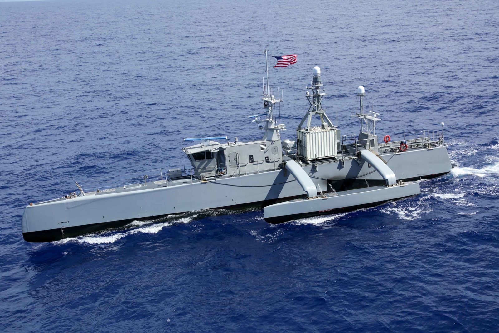 Sea Hunter sails in formation during RIMPAC 2022, 28 Jul 2022